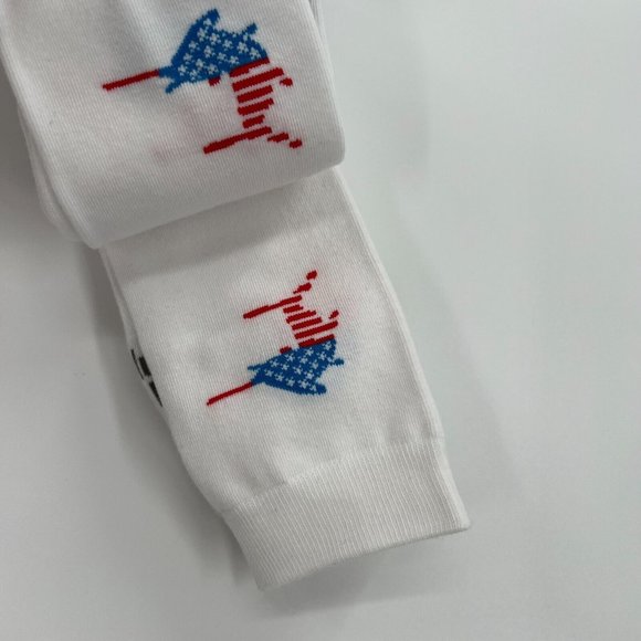 Columbia Men's PFG Patriot Crew Socks 3 Pairs sz 6-12 Fish White/Marlin/Red/Blue - Picture 4 of 5